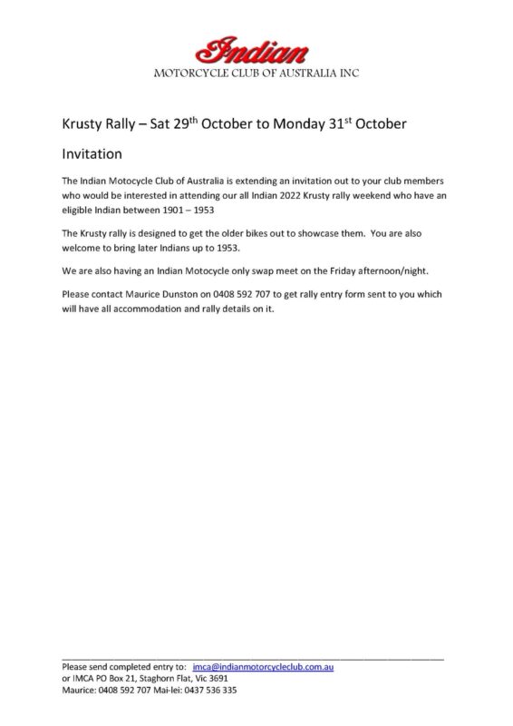 Krusty Rally invite